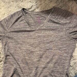 Heather Gray V-Neck Women's Top